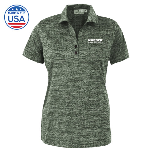 Womens Dark Green Honeycomb Jacquard Polo-Kaeser Compressors