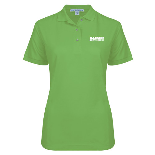 Womens Silk Touch Lime Green Pique Polo-Kaeser Compressors