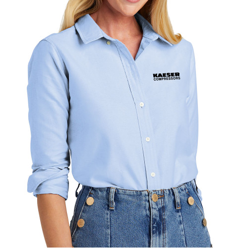 Brooks Brothers Womens Newport Blue Casual Oxford Cloth Shirt-Kaeser Compressors