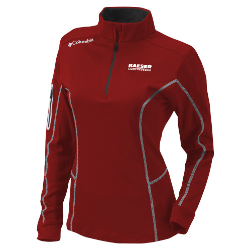 Columbia Womens Omni Wick Red 1/4 Zip-Kaeser Compressors
