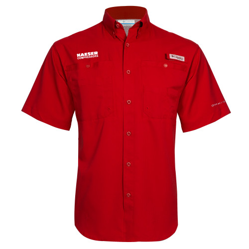 Columbia Red Tamiami Performance Short Sleeve Shirt-Kaeser Compressors