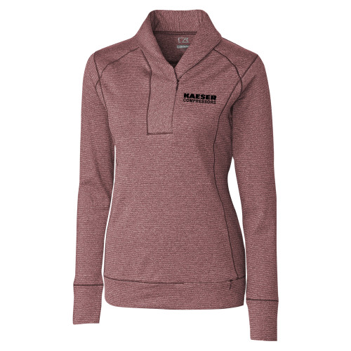 Ladies Cutter & Buck Shoreline Maroon 1/2 Zip-Kaeser Compressors