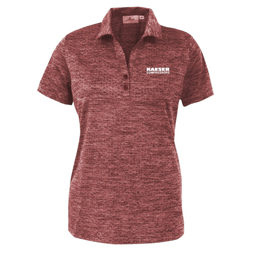 Womens Maroon Honeycomb Jacquard Polo-Kaeser Compressors