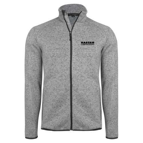 Grey Heather Sweater Fleece Jacket-Kaeser Compressors