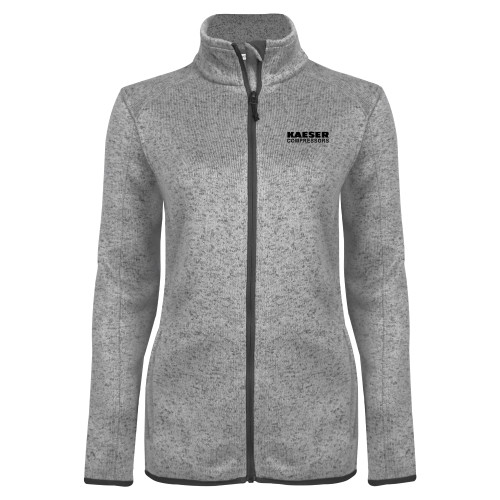 Womens Grey Heather Fleece Jacket-Kaeser Compressors