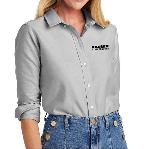 Brooks Brothers Womens Windsor Grey Casual Oxford Cloth Shirt-Kaeser Compressors