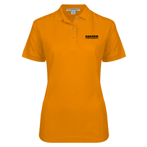 Womens Silk Touch Orange Pique Polo-Kaeser Compressors