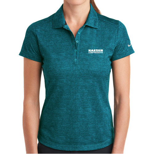 Nike Womens Teal Dri Fit Crosshatch Polo-Kaeser Compressors