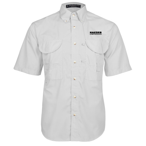White Fishing Shirt Performance Short Sleeve-Kaeser Compressors