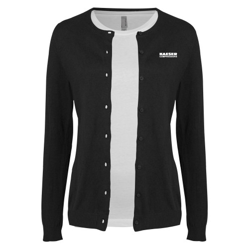 Womens Black Cardigan Sweater-Kaeser Compressors