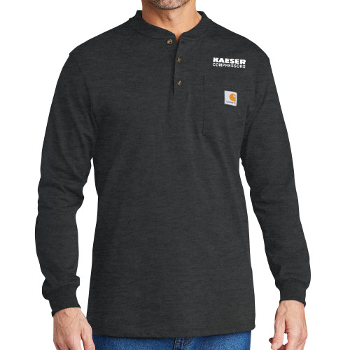 Carhartt Carbon Heather Long Sleeve Henley Shirt-Kaeser Compressors