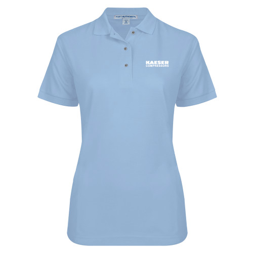 Womens Silk Touch Light Blue Pique Polo-Kaeser Compressors