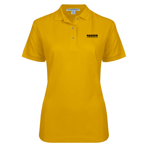 Womens Silk Touch Gold Pique Polo-Kaeser Compressors