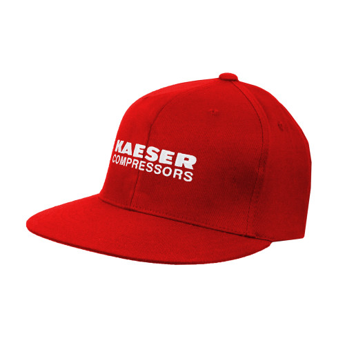 Red Flat Bill Snapback Hat-Kaeser Compressors