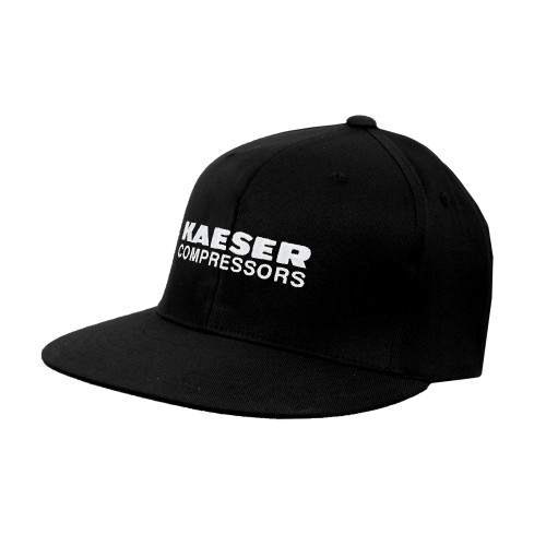 Black Flat Bill Snapback Hat-Kaeser Compressors