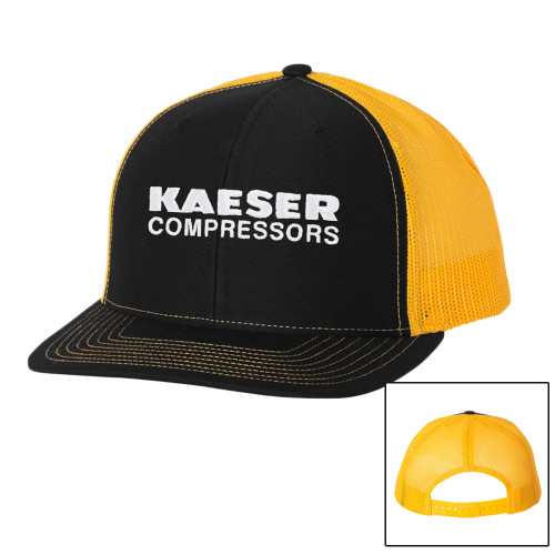 Richardson Black/Gold Trucker Hat-Kaeser Compressors