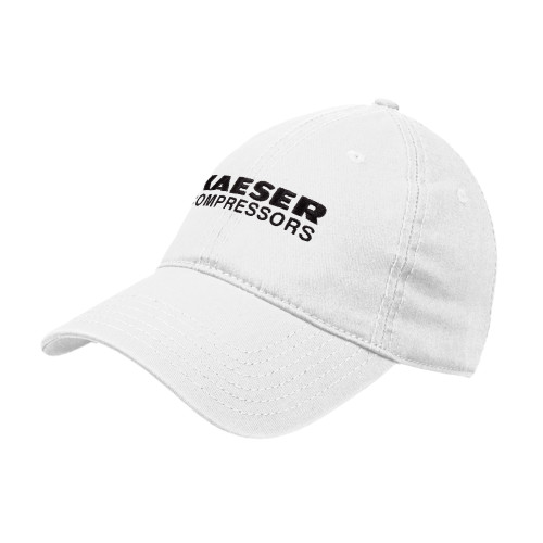 White Unstructured Adjustable Low Profile Hat-Kaeser Compressors
