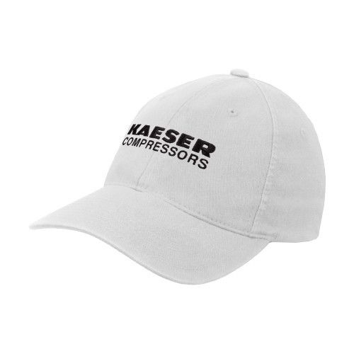 White Flexfit Structured Low Profile Hat-Kaeser Compressors