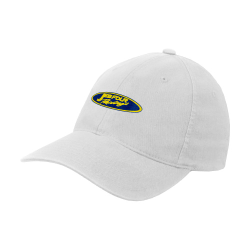 White Flexfit Structured Low Profile Hat-Jeb Four Racing