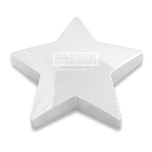 Silver Star Paperweight-Kaeser w tagline Engraved