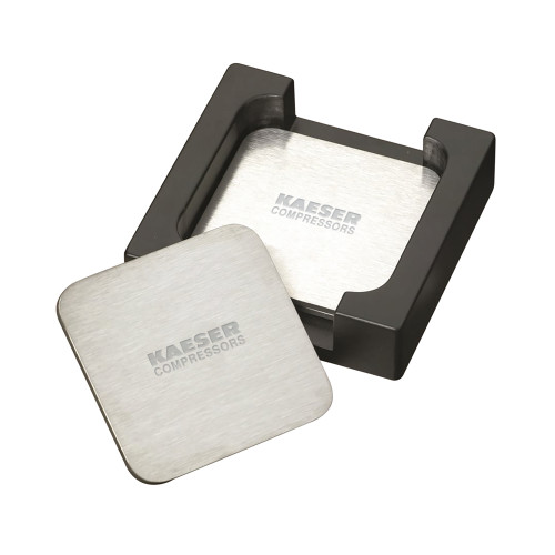 Stainless Steel Coaster Set-Kaeser Compressors Engraved