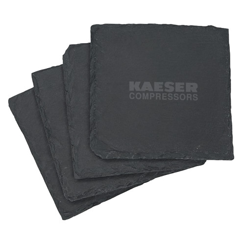Slate Coaster Set-Kaeser Compressors Engraved