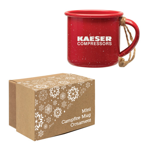 Red Mini Campfire Mug Ornament-Kaeser Compressors Engraved