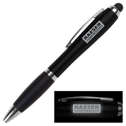 LIGHT UP LOGO Black Stylus Pen-Kaeser Primary Mark Engraved