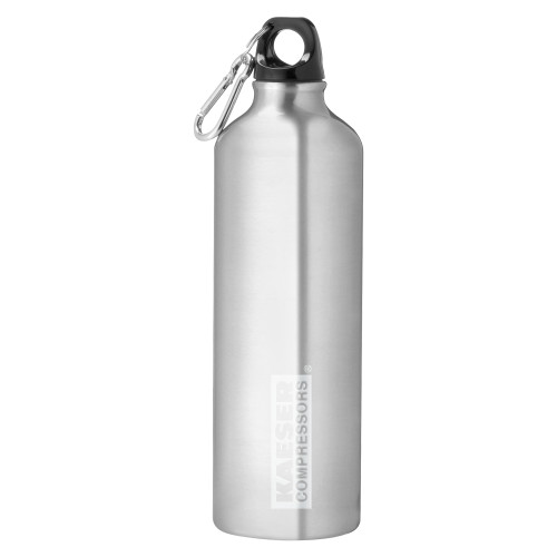 Venture Aluminum Silver Bike Bottle 26oz-Kaeser Primary Mark Engraved
