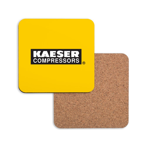 Hardboard Coaster w/Cork Backing-Kaeser Primary Mark
