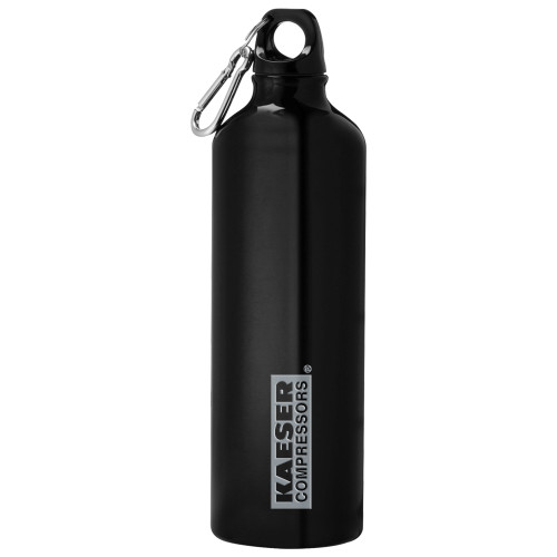 Venture Aluminum Black Bike Bottle 26oz-Kaeser Primary Mark Engraved