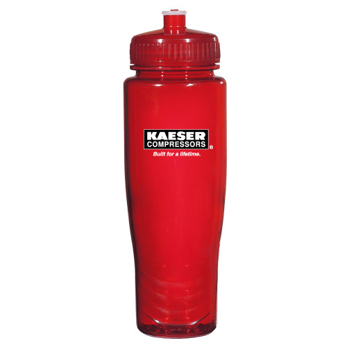Spectrum Red Sport Bottle 28oz-Kaeser w tagline