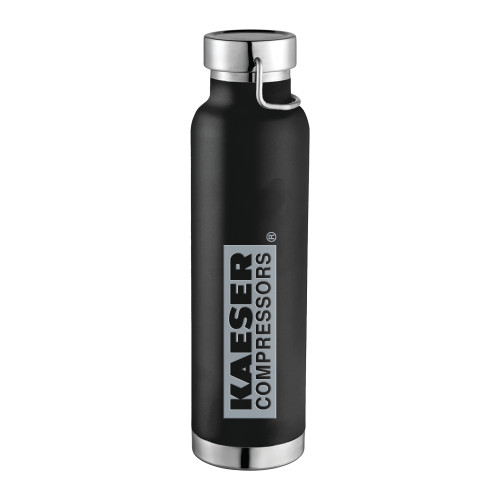 Thor Copper Vacuum Insulated Black Bottle 22oz-Kaeser Primary Mark Engraved