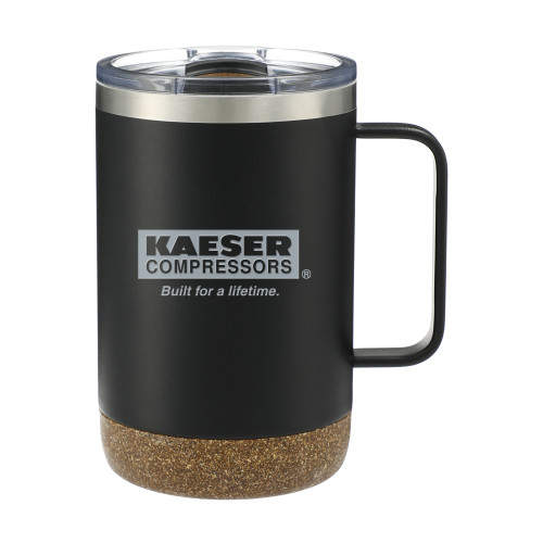 Valhalla Vacuum Insulated Camp Black Mug 14oz-Kaeser w tagline Engraved