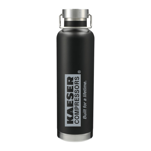 Thor Copper Vacuum Insulated Black Bottle 32oz-Kaeser w tagline Engraved