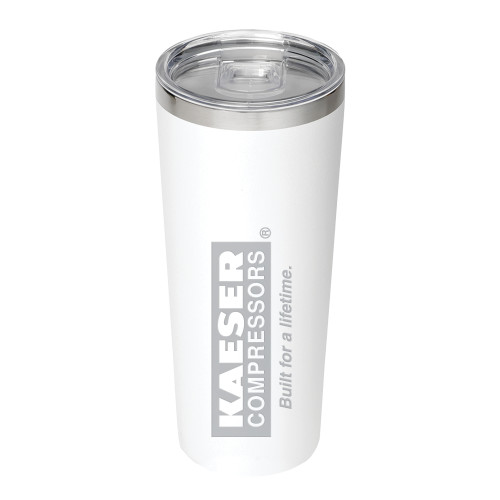 Thor Vacuum Insulated White Tumbler 22oz-Kaeser w tagline Engraved