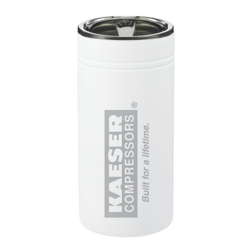 Sherpa Vacuum White Tumbler & Insulator 12oz-Kaeser w tagline Engraved