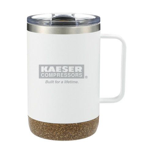 Valhalla Vacuum Insulated Camp White Mug 14oz-Kaeser w tagline Engraved