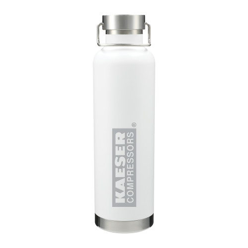 Thor Copper Vacuum Insulated White Bottle 32oz-Kaeser Primary Mark Engraved