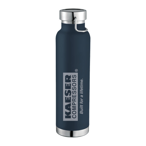 Thor Copper Vacuum Insulated Navy Bottle 22oz-Kaeser w tagline Engraved