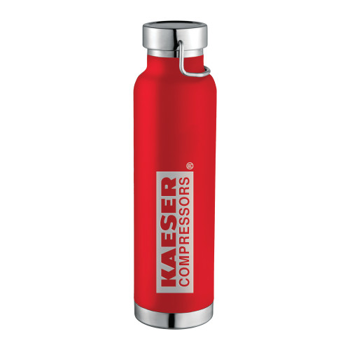 Thor Copper Vacuum Insulated Red Bottle 22oz-Kaeser Primary Mark Engraved