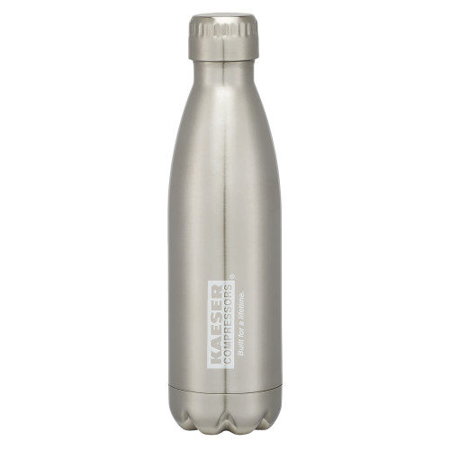 Swig Stainless Steel Silver Bottle 16oz-Kaeser w tagline Engraved