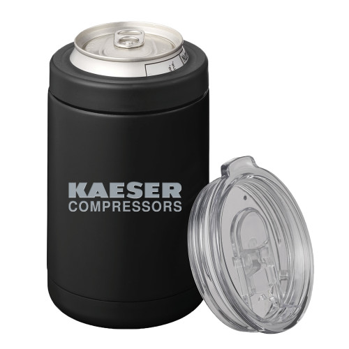 2 in 1 Black Can Cooler Tumbler 12oz-Kaeser Compressors Engraved