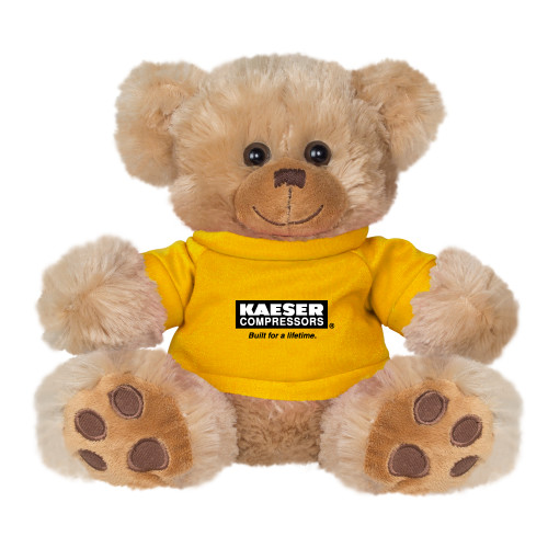 Plush Big Paw 8 1/2 inch Brown Bear w/Gold Shirt-Kaeser w tagline