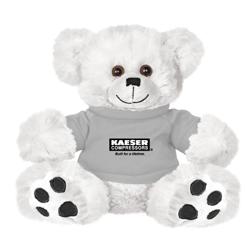 Plush Big Paw 8 1/2 inch White Bear w/Grey Shirt-Kaeser w tagline