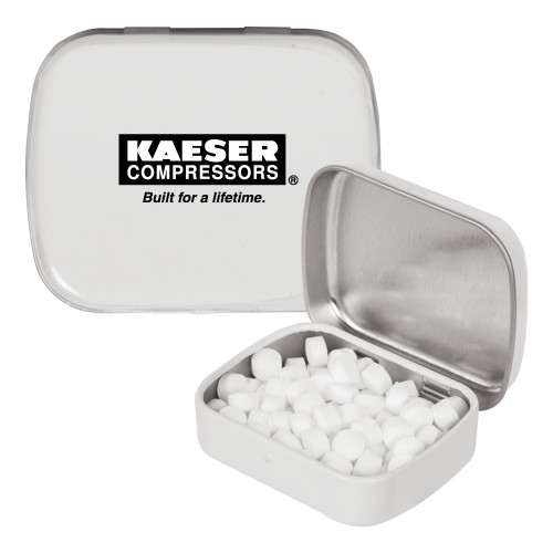 White Rectangular Peppermint Tin-Kaeser w tagline