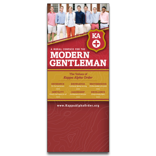 Kappa Alpha 33.5 x 80 Vertical Banner including Silver Retractable Banner Stand-Recruitment Banner