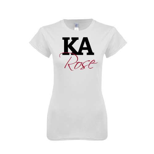 Kappa Alpha Next Level Womens White Boyfriend Tee-KA Rose