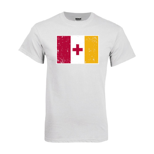  White T Shirt - KA Flag Distressed