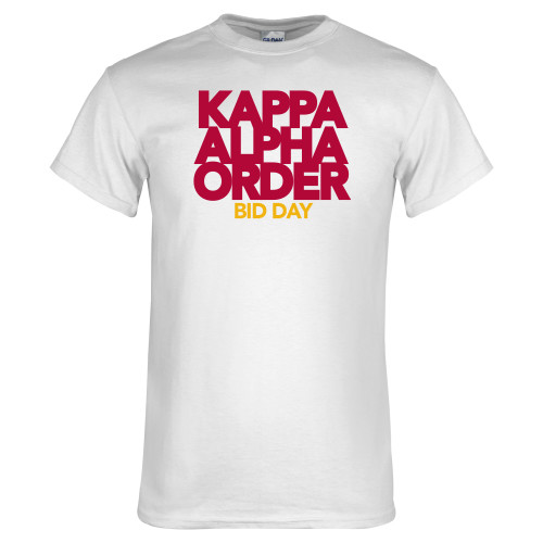 Kappa Alpha White T Shirt-Bid Day Block Type